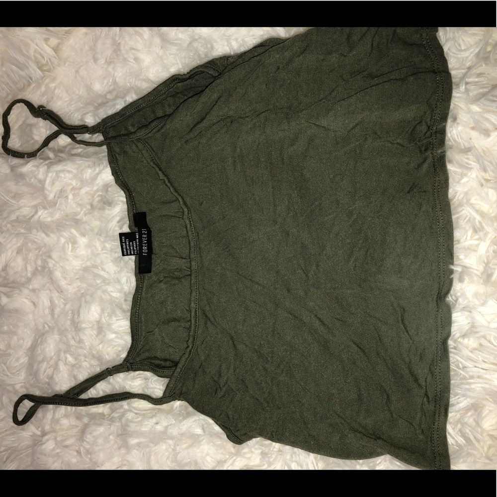 forever 21 green crop top